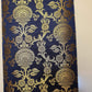 Ornamental Floral Gold Metallic Print Indian Banarasi Brocade Fabric (Navy Blue)