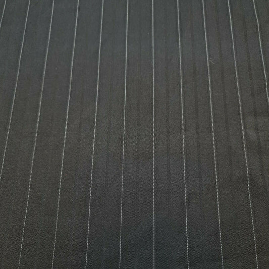 Pinstripe Black Viscose Plain Craft Dress Suiting Material Fabric 58"