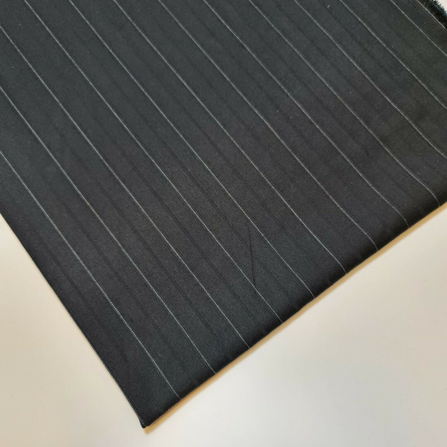 Pinstripe Black Viscose Plain Craft Dress Suiting Material Fabric 58"