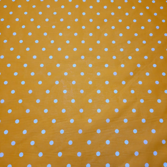 Pea Pin Spot Spotty Dot Print Fabric Polycotton Material By the Meter 44" (Orange)