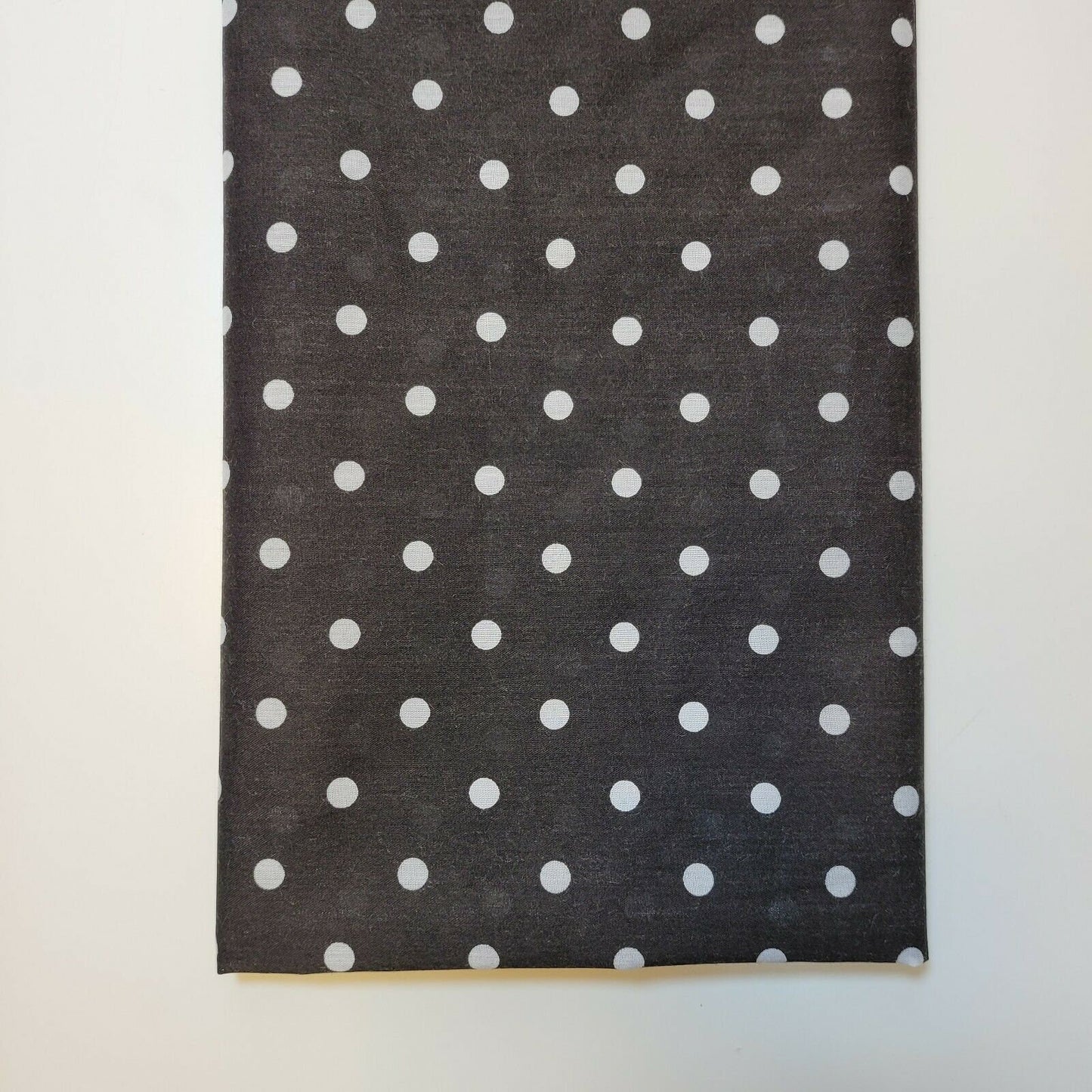 Pea Pin Spot Spotty Dot Print Fabric Polycotton Material By the Meter 44" (Black)