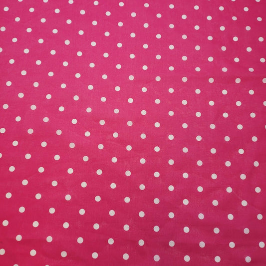 Pink Pea Pin Spot Polycotton Fabric – Spotty Dot Dressmaking & Craft Material 44" Wide by the Metre