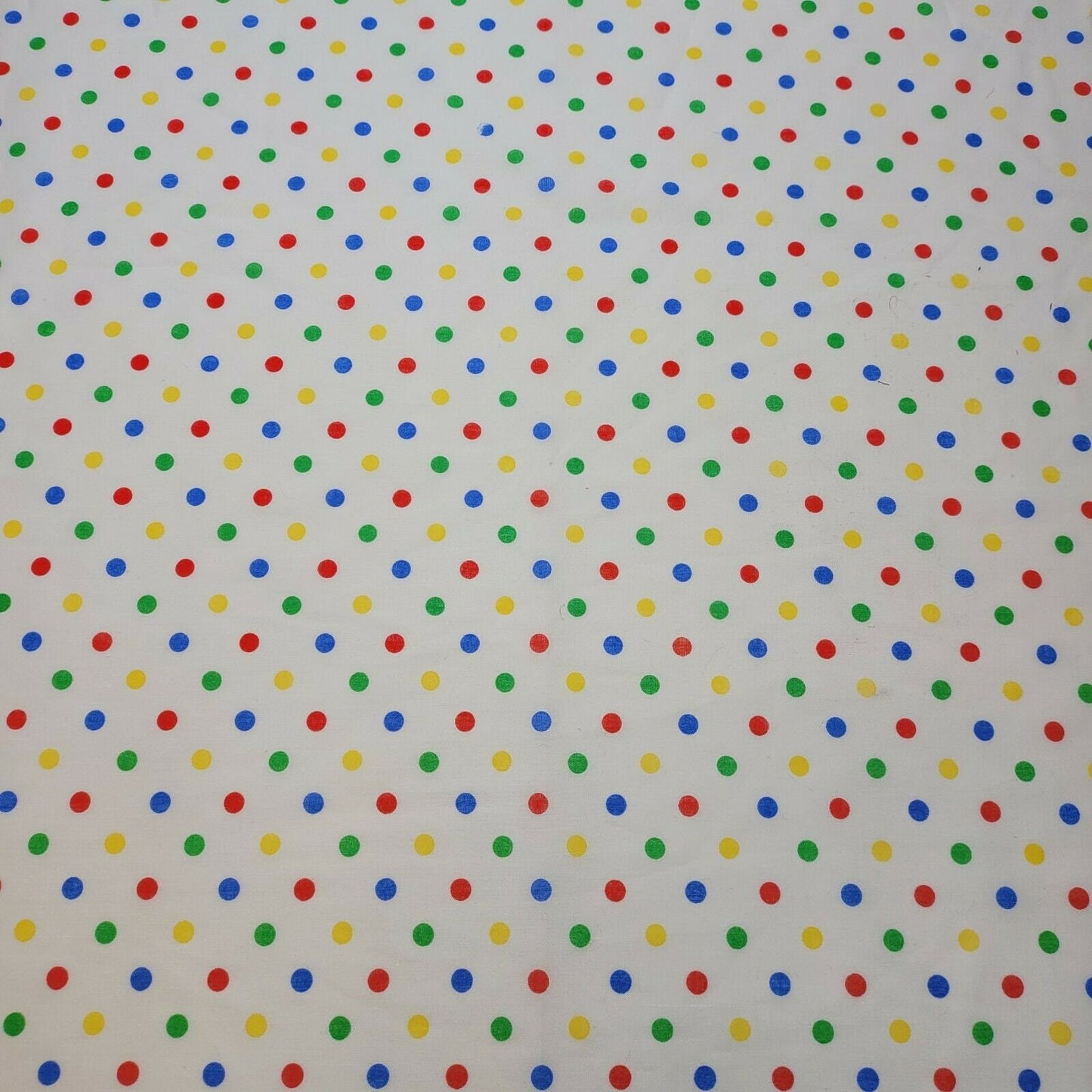 Pea Pin Spot Spotty Dot Print Fabric Polycotton Material By the Meter 44" (White Multi Spot)