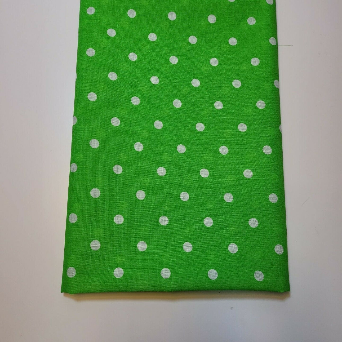 Pea Pin Spot Spotty Dot Print Fabric Polycotton Material By the Meter 44" (Green)