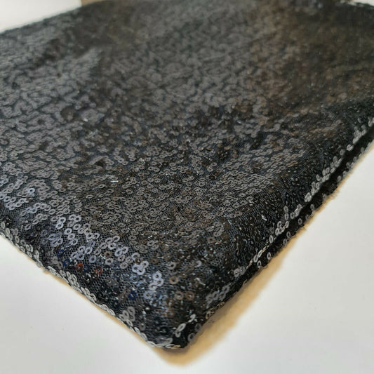 Paillettenstoff, glitzernd, glänzend, glitzernd, für Kleider, Bastelarbeiten, Tischdecken, 127 cm (schwarz)