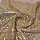 Sequin Fabric Sparkly Shiny Bling Dress Craft Drape Table Cloth Material 50" (Champagne Gold)