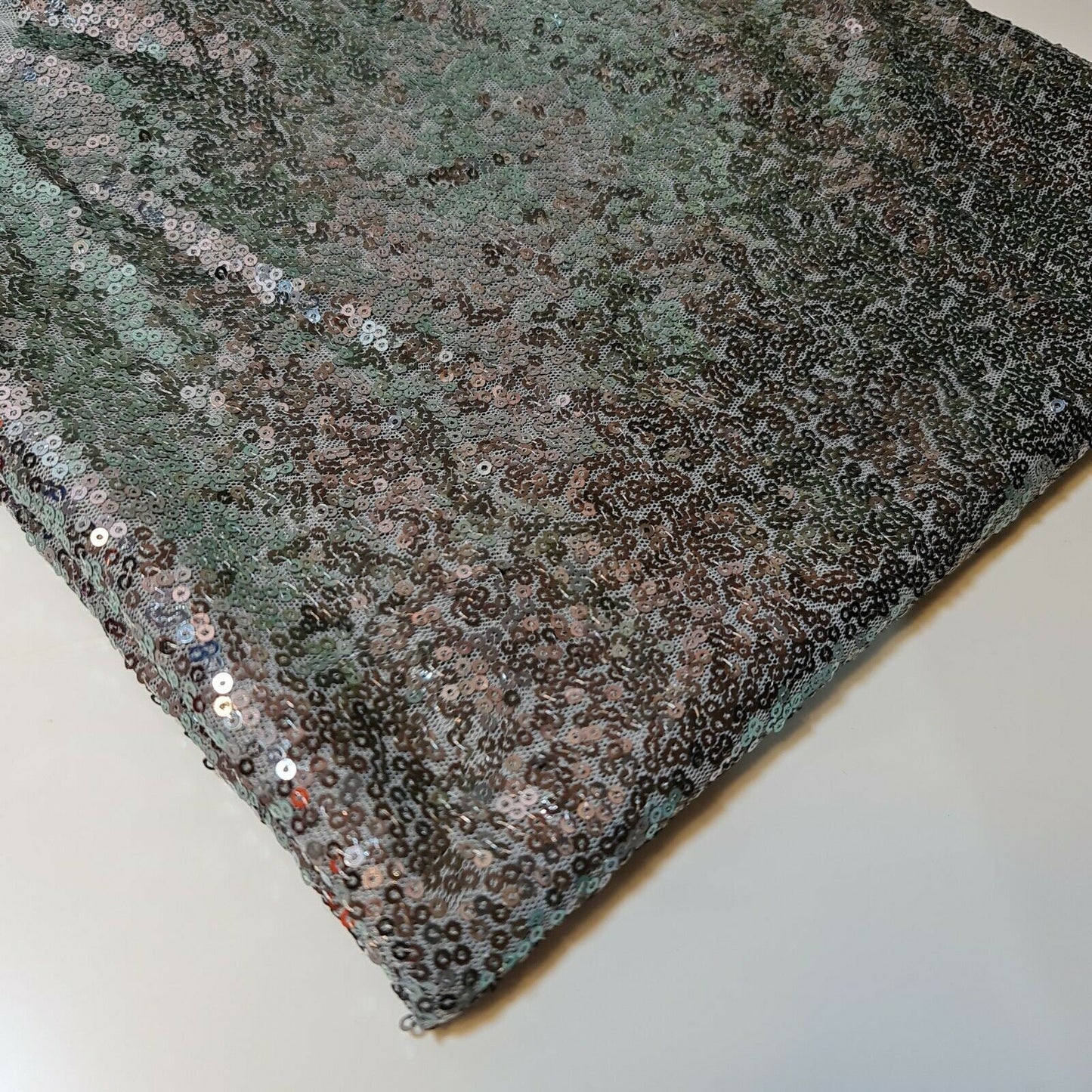 Sequin Fabric Sparkly Shiny Bling Dress Craft Drape Table Cloth Material 50" (Marl Grey)