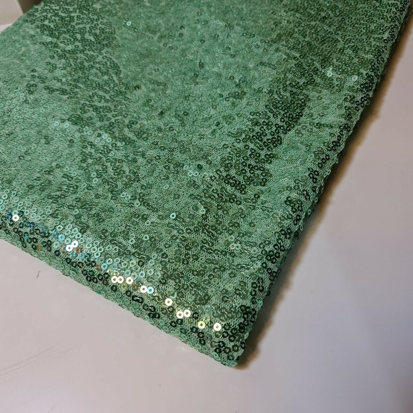 Sequin Fabric Sparkly Shiny Bling Dress Craft Drape Table Cloth Material 50" (Mint)