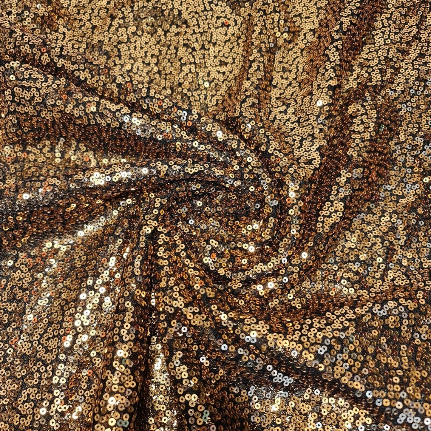 Sequin Fabric Sparkly Shiny Bling Dress Craft Drape Table Cloth Material 50" (Gold/Black)