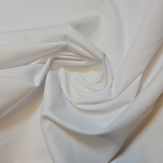 White Plain Polycotton Fabric 112cm wide for Sheeting Crafts Dressmaking Quilting Lining Material By Metre