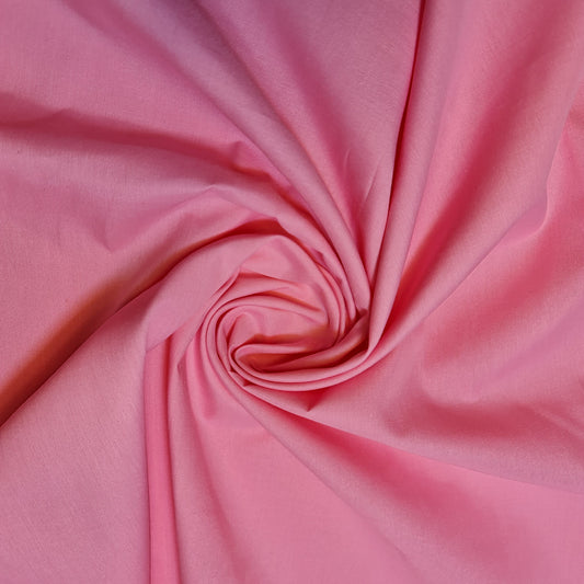 Candy Pink Plain Polycotton Fabric 112cm wide for Sheeting Crafts Dressmaking Quilting Lining Material By Metre