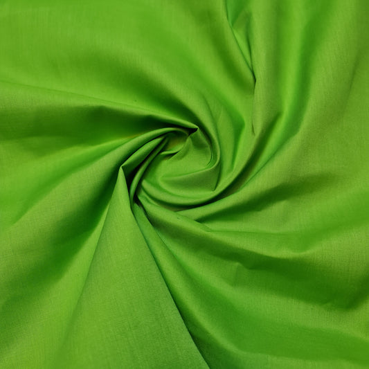 Plain Polycotton Fabric Sheeting Dress Craft Material 50 Colours 112CM (Lime Green)