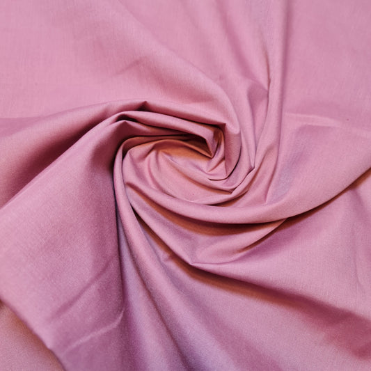 Plain Polycotton Fabric Sheeting Dress Craft Material 50 Colours 112CM (Dusty Pink)