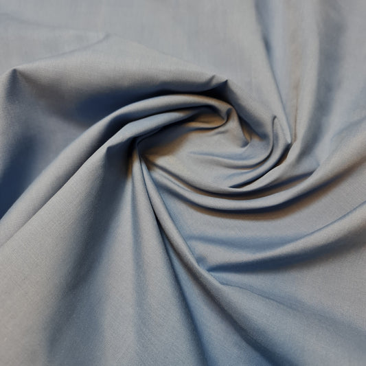 Plain Polycotton Fabric Sheeting Dress Craft Material 50 Colours 112CM (Chambray)