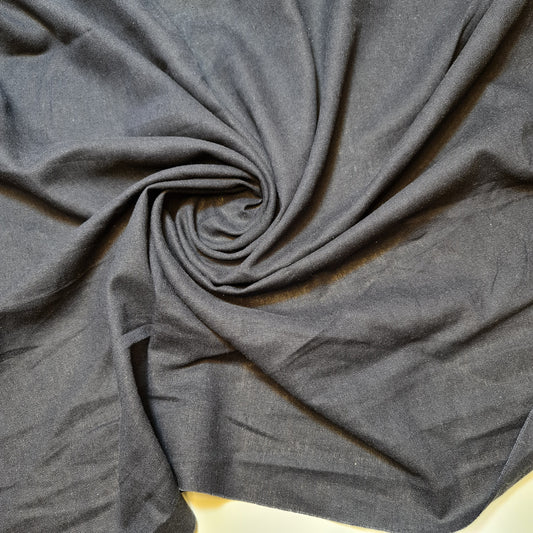 Dunkelmarineblauer weicher Khadi-Baumwoll-Viskose-Stoff in Leinenoptik, Kleiderstoff, 15 Farben, 132 cm breit, Meterware