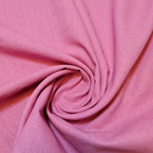 Candy Pink Soft Linen Look Khadi Cotton Viscose Fabric Dress Material 15 Colours 52" wide by the Meter