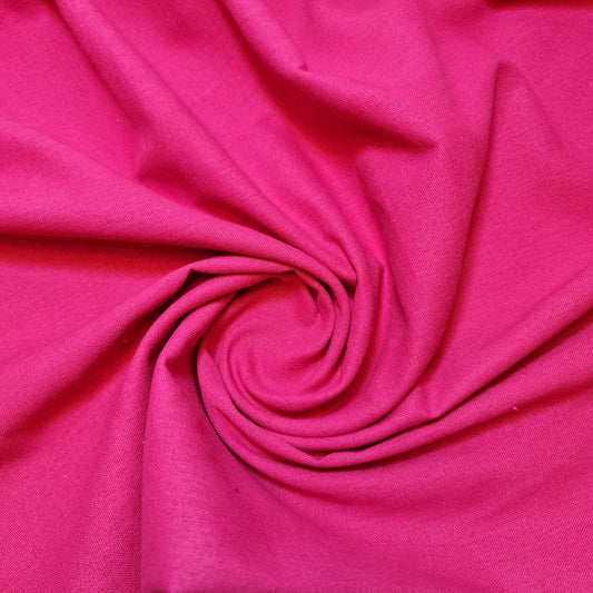 Hot Pink Soft Linen Look Khadi Cotton Viscose Fabric Dress Material 15 Colours 52" wide by the Meter