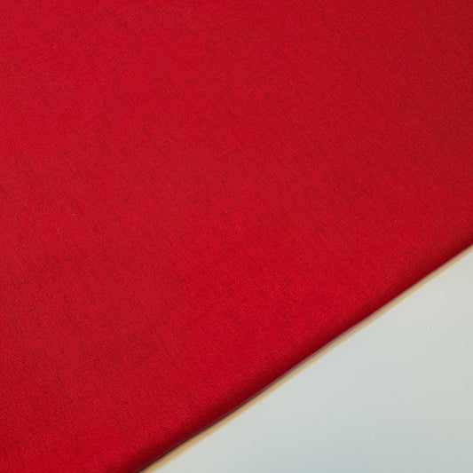 Roter weicher Khadi-Baumwoll-Viskose-Stoff in Leinenoptik, Kleiderstoff, 15 Farben, 132 cm breit, Meterware