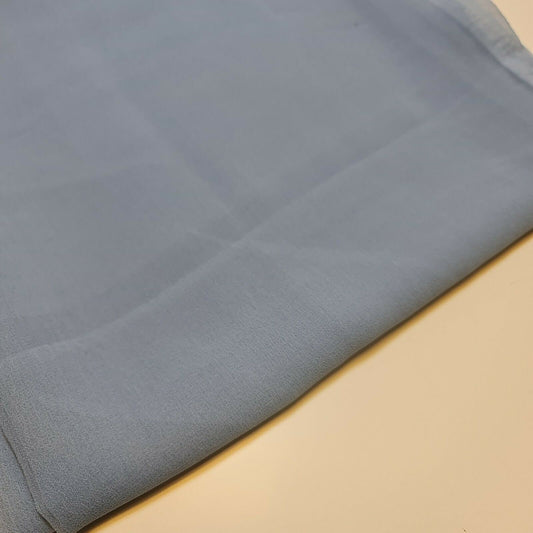 100 % Polyester, Mooskrepp-Chiffon, durchsichtig, mit Dekor, für drapierte Kleider, 111,8 cm (Enteneiblau)