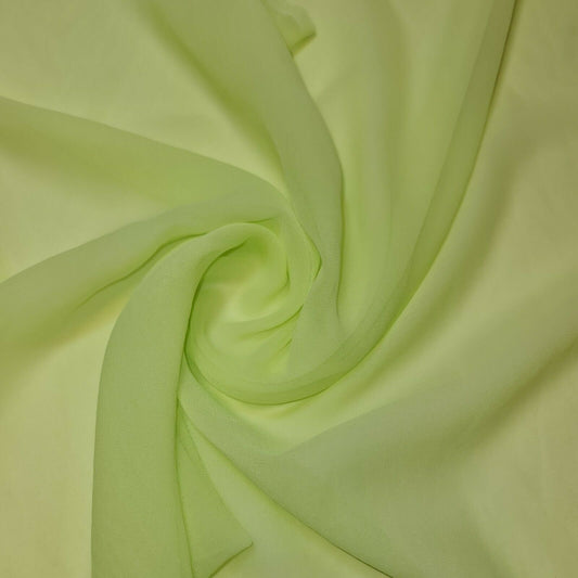 100% Polyester Moss Crepe Chiffon Sheer Decor Drape Dress Fabric 44" (Flo Lime Green)