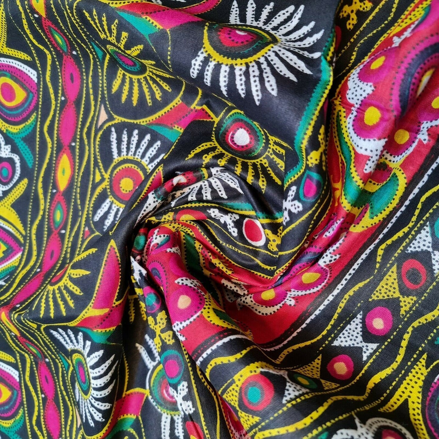 Cotton Indian Ethnic Rajasthani Print Suzani Rangoli Boho Banjara Fabric 44" (Print  5)