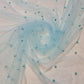 Tulle Beaded Pearl Lace Net Fabric Bridal Veil Wedding Backdrop Décor 58" (Light Turquoise)