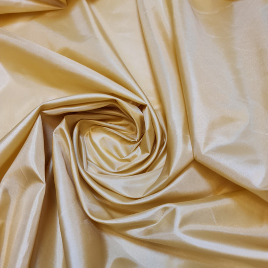 Gold Habotai Polyester Silk Lining Fabric 150cm Wide Soft Lightweight Dress Lining Material by the Metre