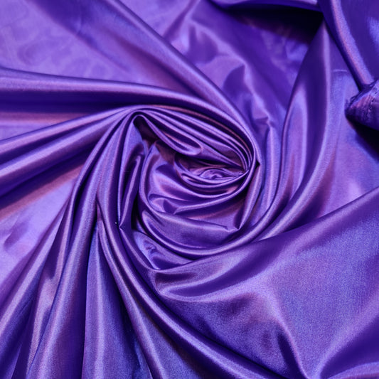 Cadbury Purple Habotai Polyester Silk Lining Fabric 150cm Wide Soft Lightweight Dress Lining Material by the Metre