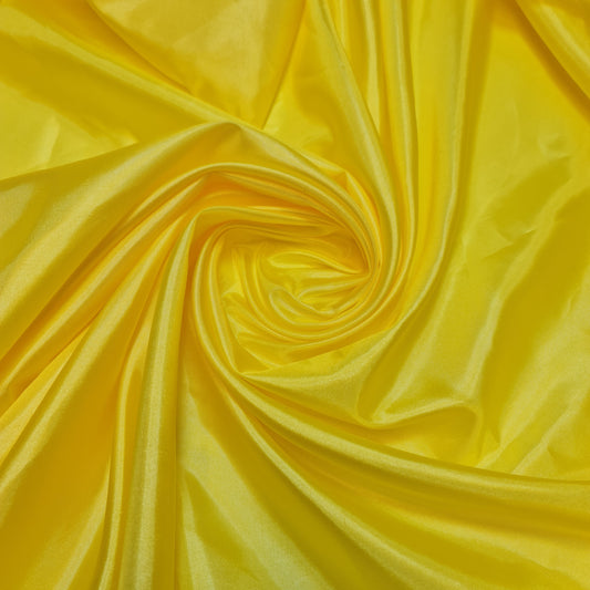 Yellow Habotai Polyester Silk Lining Fabric 150cm Wide Soft Lightweight Dress Lining Material by the Metre