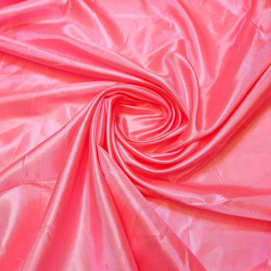 Candy Pink Habotai Polyester Silk Lining Fabric 150cm Wide Soft Lightweight Dress Lining Material by the Metre