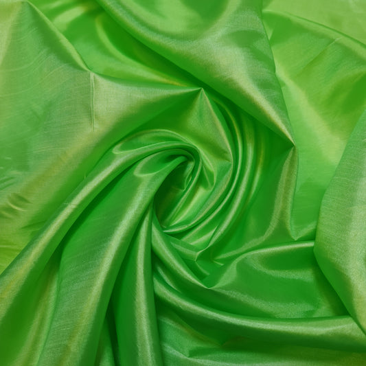 Lime Green Habotai Silky Dress Lining Fabric Anti-Static Material 58" by the Metre