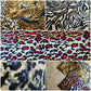 Samtstoff mit Tiermuster, Gepard, Leopard, Tiger, Design, hochwertiger Polsterstoff, Bastelstoff