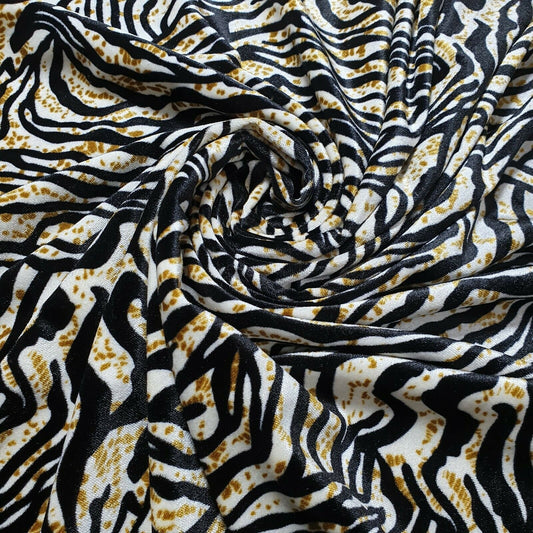 Animal Velvet Print Cheetah Leopard Tiger Design Quality Upholstery Craft Fabric