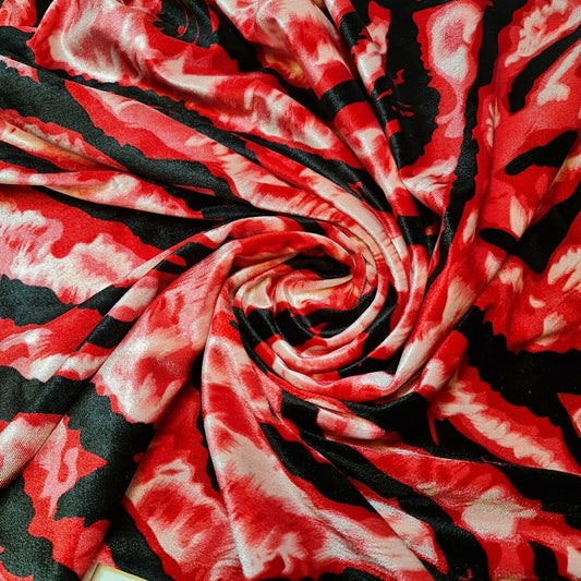 Animal Print Zebra Velour Velvet Spandex Fabric Dress Craft Costume Material 58" By Meter