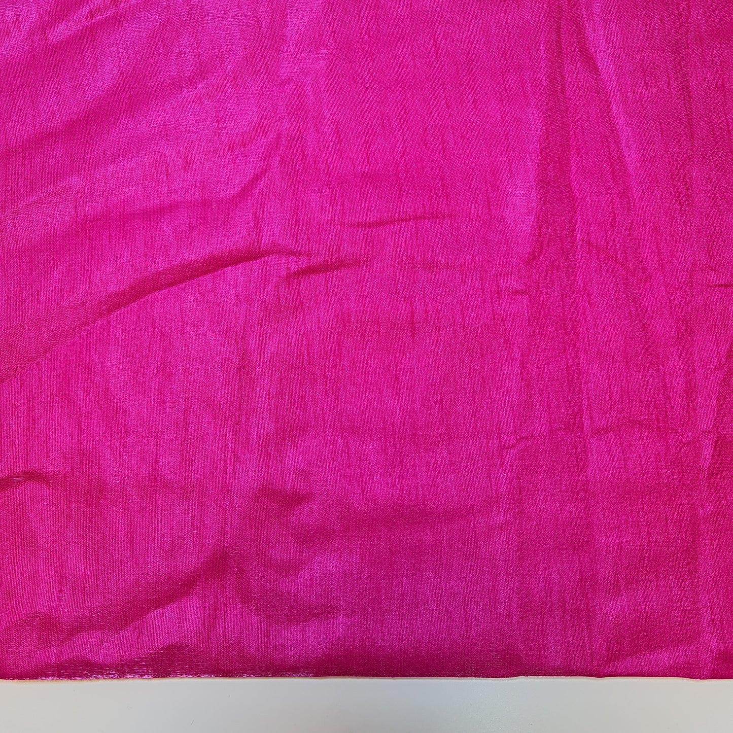 Plain Poly Faux Dupion Raw Silk Satin Finish Dress Craft Patchwork Fabric 44" (Fuchsia)