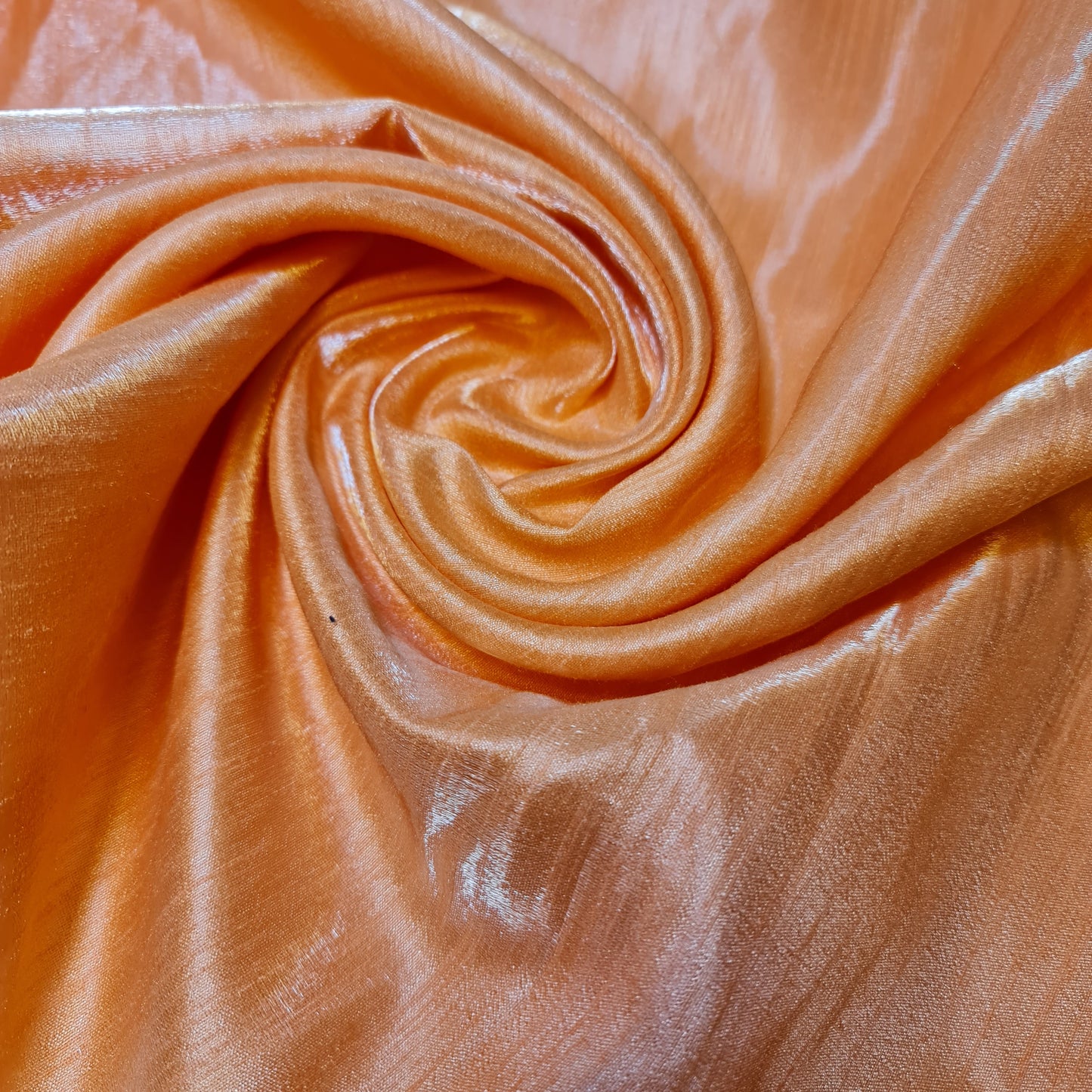 Plain Poly Faux Dupion Raw Silk Satin Finish Dress Craft Patchwork Fabric 44" (Salmon Pink)