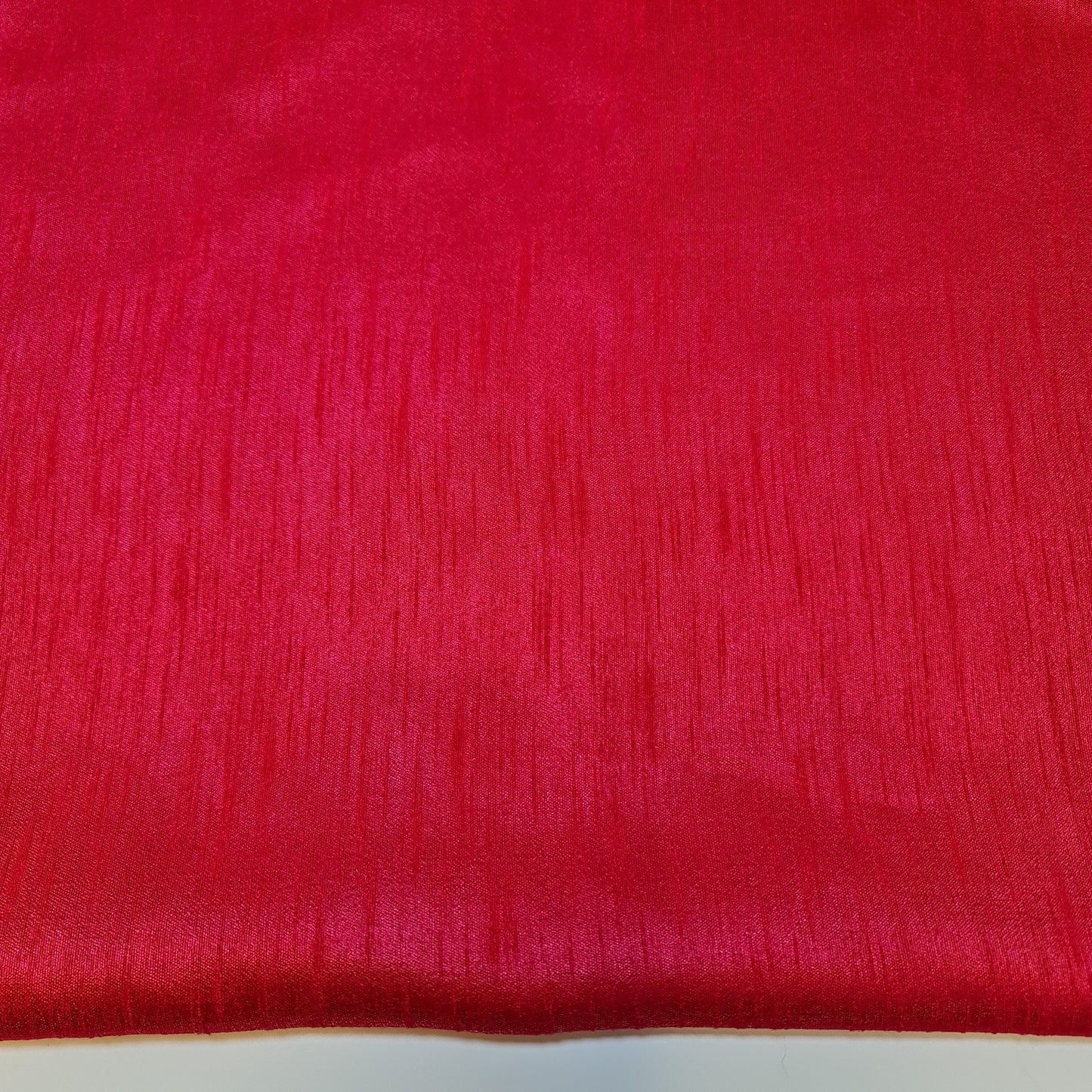 Plain Poly Faux Dupion Raw Silk Satin Finish Dress Craft Patchwork Fabric 44" (Cerise)