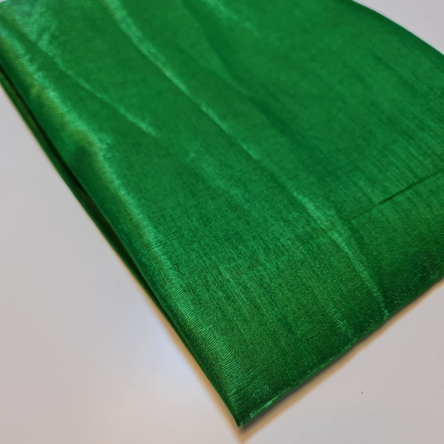 Plain Poly Faux Dupion Raw Silk Satin Finish Dress Craft Patchwork Fabric 44" (Emerald Green)