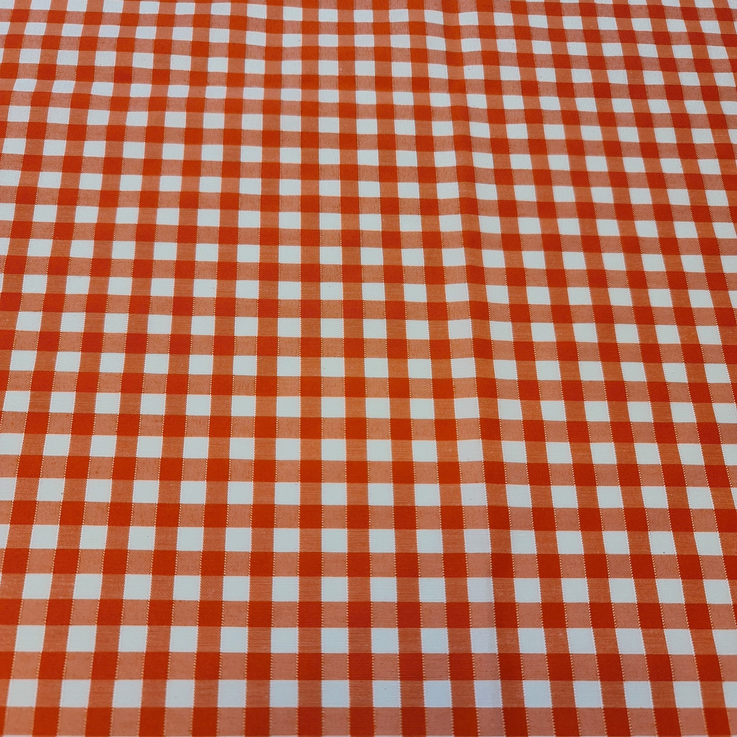 Polycotton Fabric 1/4" Gingham Check Material Dress Craft Uniform Checked 112cm (Orange)