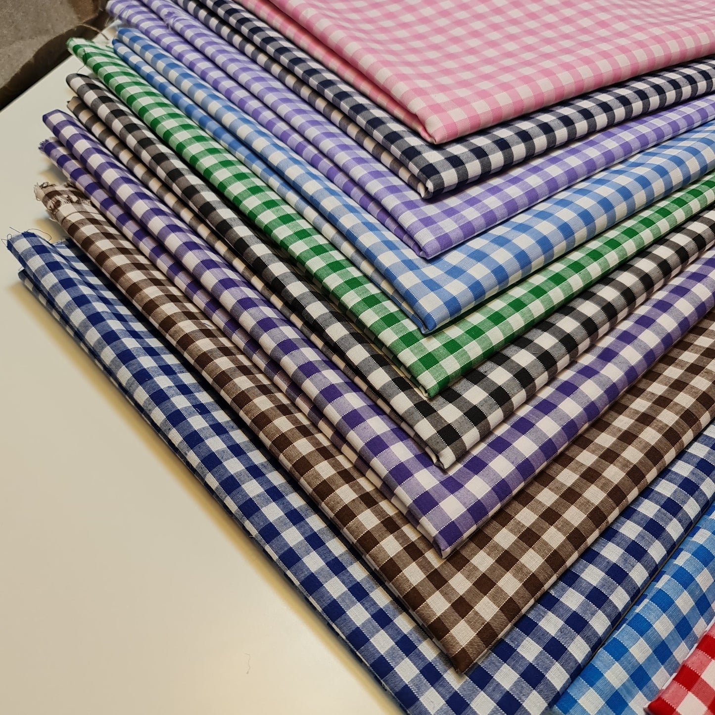 Polycotton Fabric 1/4" Gingham Check Material Dress Craft Uniform Checked 112cm (Kingfisher)