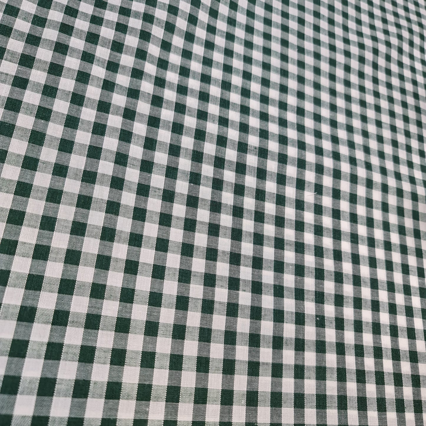 Polycotton-Stoff, 0,6 cm, Gingham-Karomuster, Material für Kleider, Bastelarbeiten, Uniformen, kariert, 112 cm (Flaschengrün)