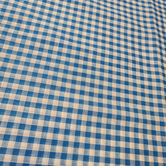Polycotton-Stoff, 1/4 Zoll, Gingham-Karostoff, für Kleider, Bastelarbeiten, Uniformen, kariert, 112 cm (Eisvogel)