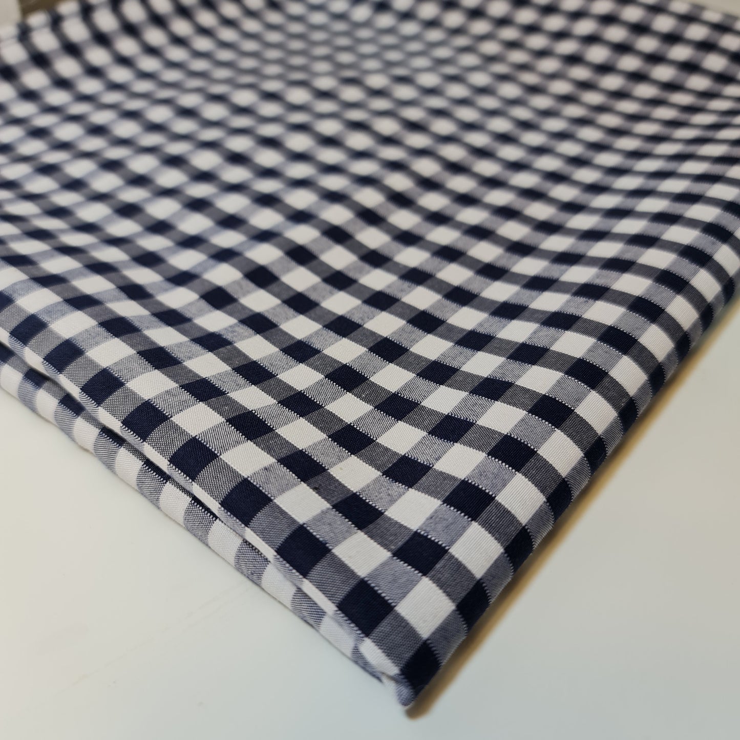 Polycotton-Stoff, 1/4 Zoll, Gingham-Karomuster, Material für Kleider, Bastelarbeiten, Uniformen, kariert, 112 cm (Marineblau)