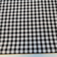 Polycotton Fabric 1/4" Gingham Check Material Dress Craft Uniform Checked 112cm (Black)