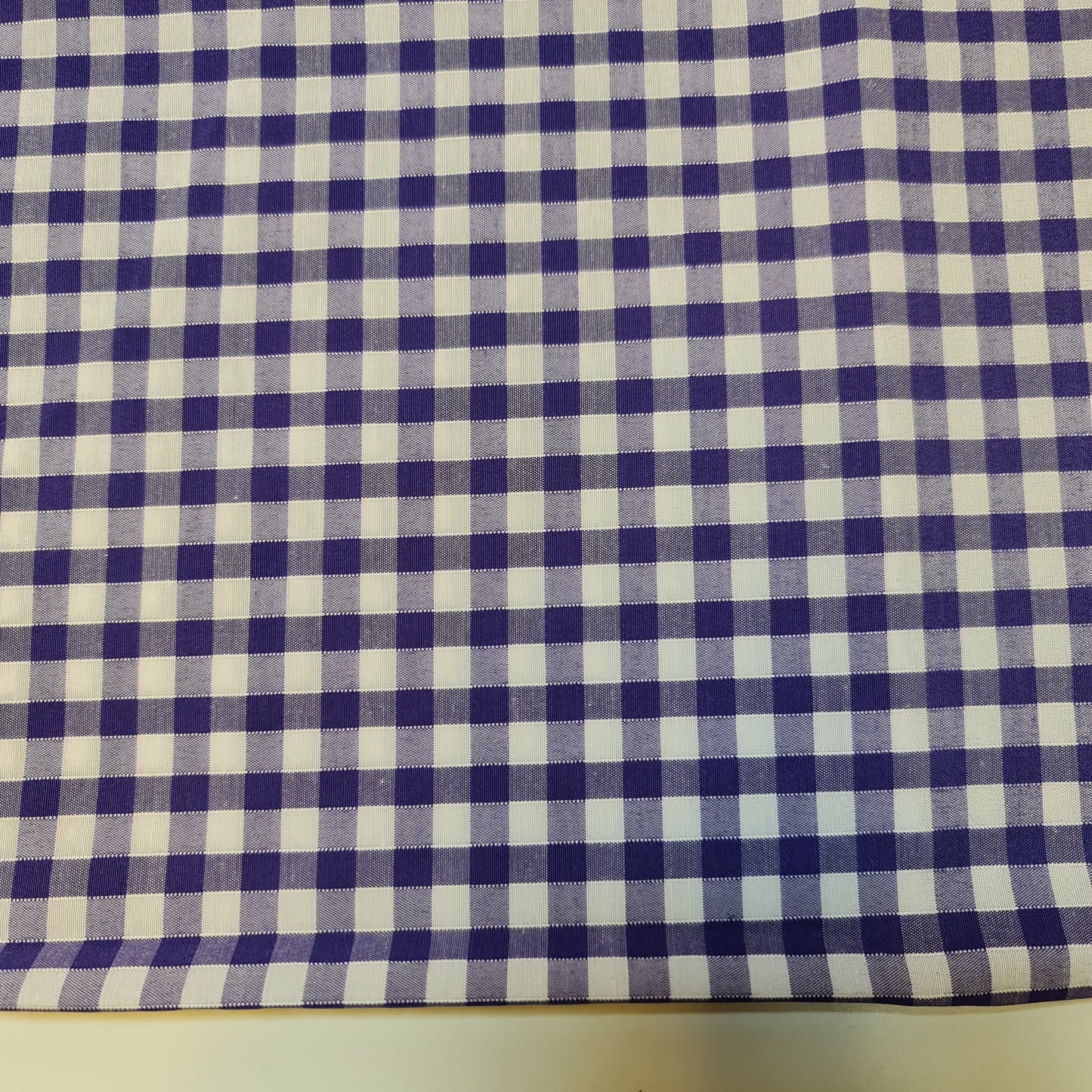 Polycotton Fabric 1/4" Gingham Check Material Dress Craft Uniform Checked 112cm (Purple)