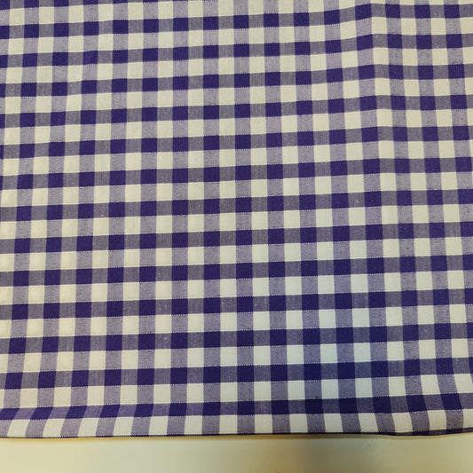 Polycotton-Stoff, 0,6 cm, Gingham-Karomuster, Material für Kleider, Bastelarbeiten, Uniformen, kariert, 112 cm (lila)