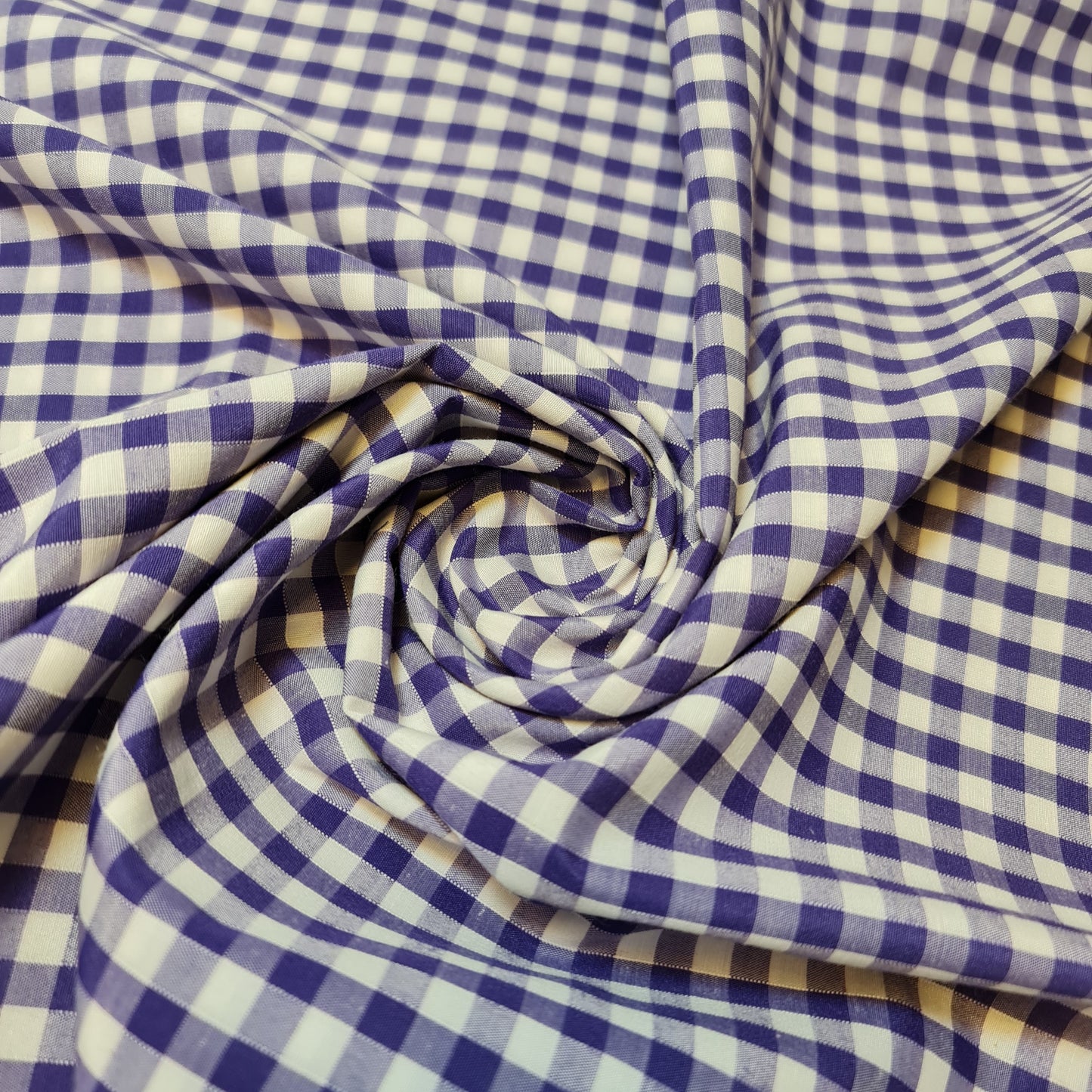 Polycotton Fabric 1/4" Gingham Check Material Dress Craft Uniform Checked 112cm (Purple)