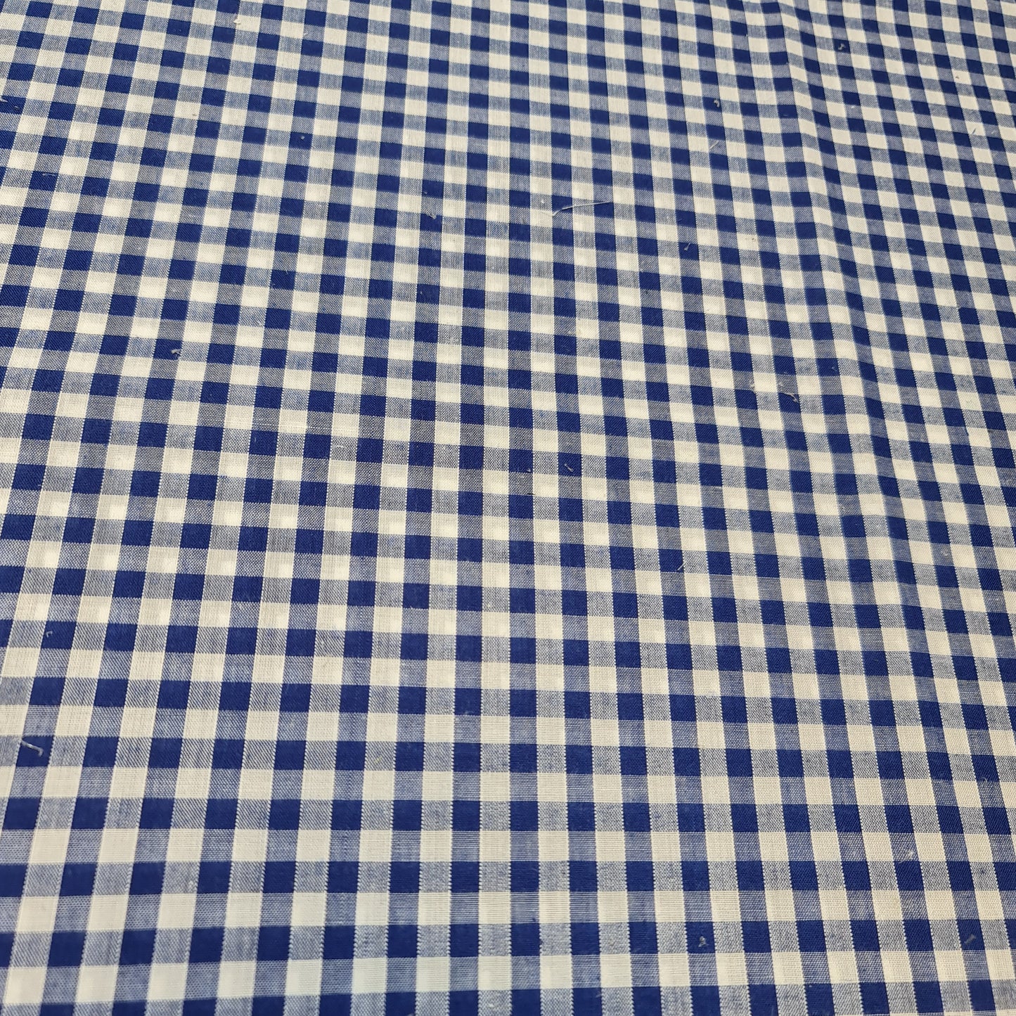 Polycotton Fabric 1/4" Gingham Check Material Dress Craft Uniform Checked 112cm (Royal Blue)