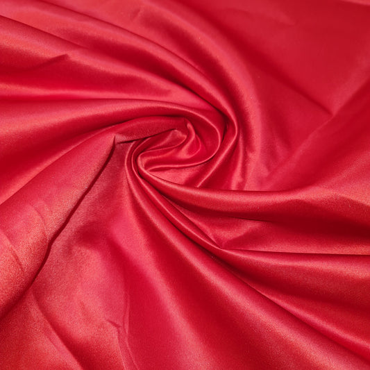 Premium Dull Duchess Bridal Satin Fabric Bridal Dress Prom Material Crepe Back (Red)