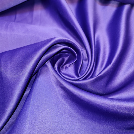 Premium Dull Duchess Bridal Satin Fabric Bridal Dress Prom Material Crepe Back (Purple)